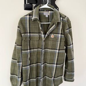 Carhartt Olive Plaid Button-Up Shirt